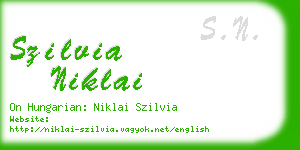 szilvia niklai business card